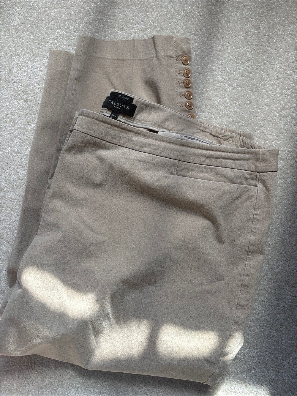 Talbots khaki Hampshire ankle pants, 24